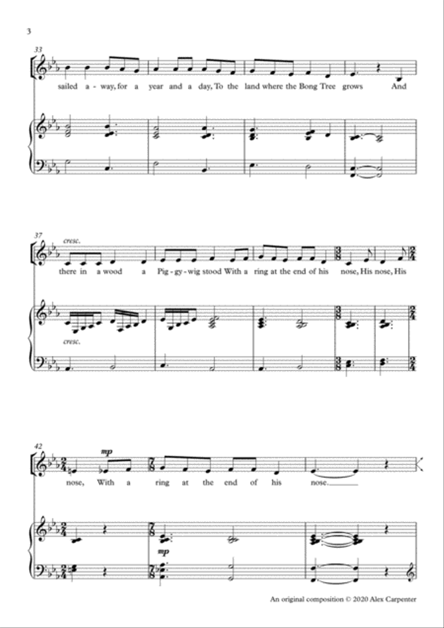 The Owl and the Pussy Cat High Voice scores gallery preview page 4