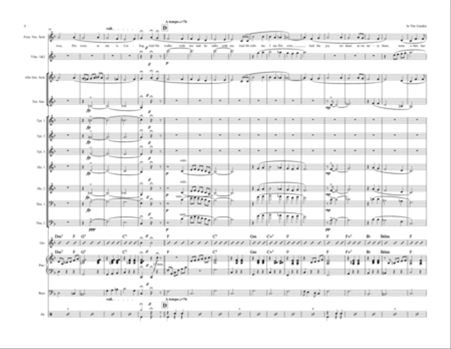 In The Garden (Worship Orch) Large Ensemble scores gallery preview page 4