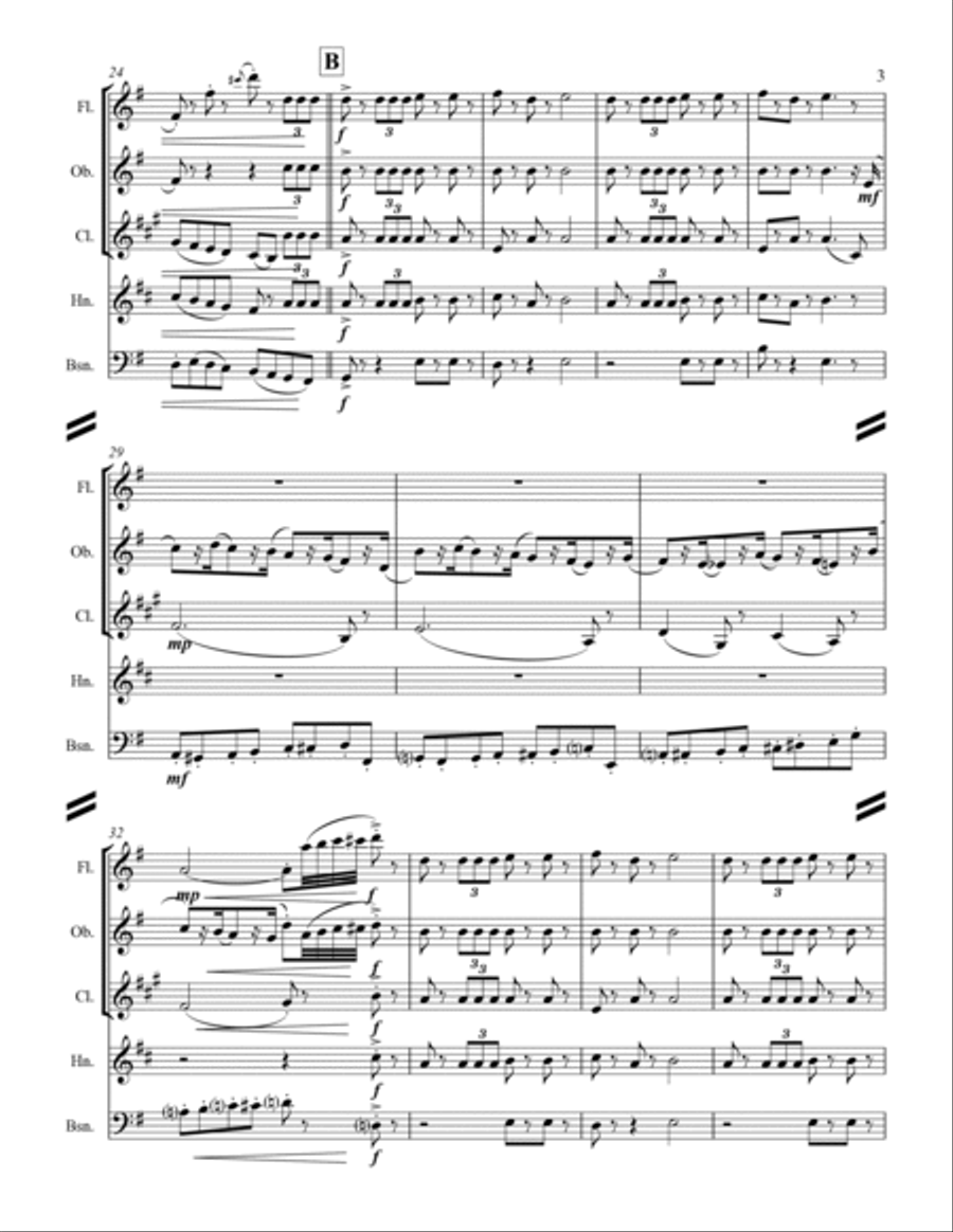 The Nutcracker Suite - 2. Marche (for Woodwind Quintet) Woodwind Quintet scores gallery preview page 4