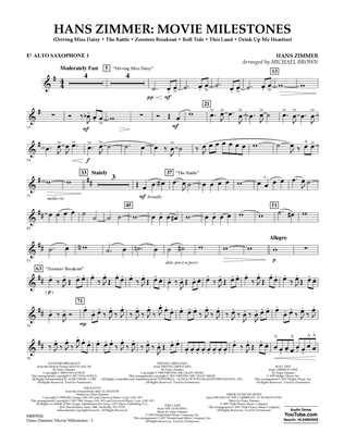 Hans Zimmer: Movie Milestones - Eb Alto Saxophone 1