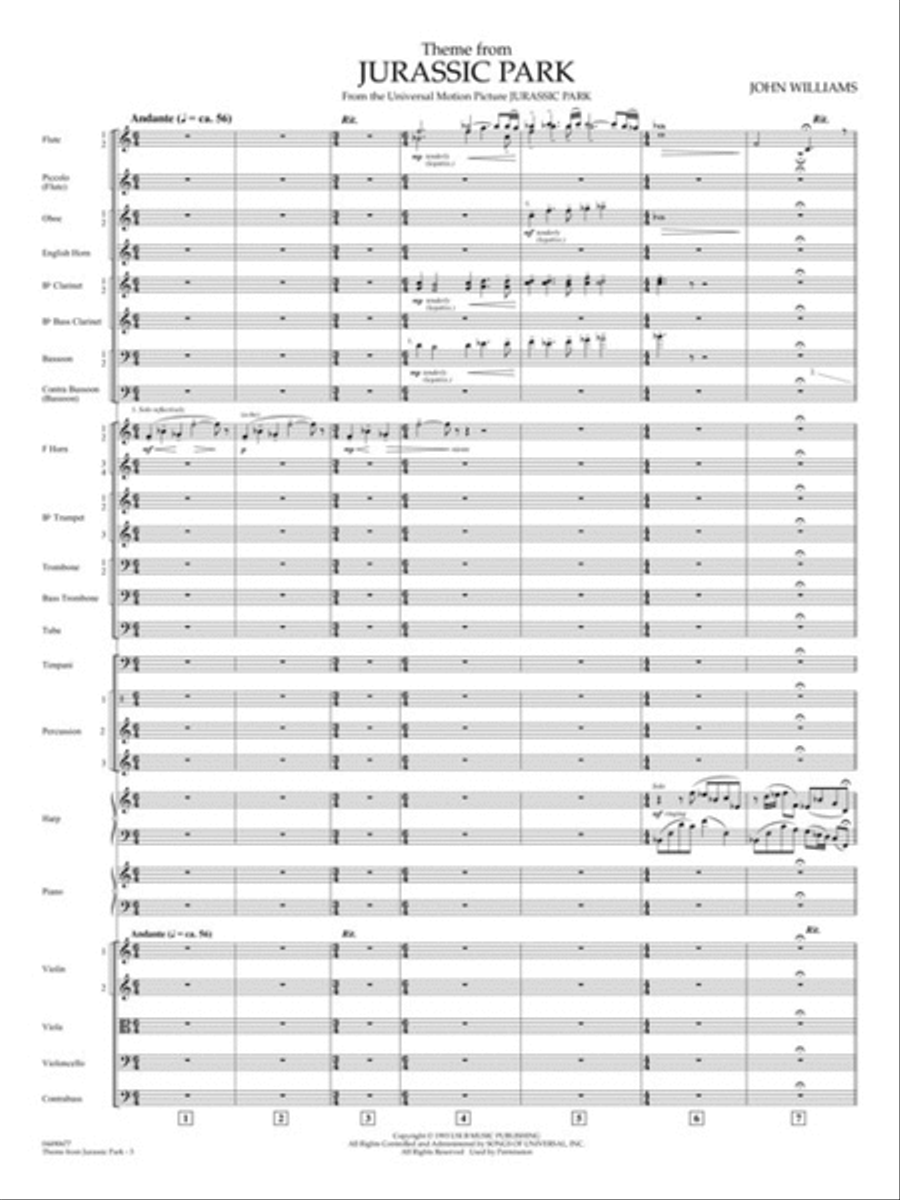 Theme from Jurassic Park Full Orchestra scores gallery preview page 3