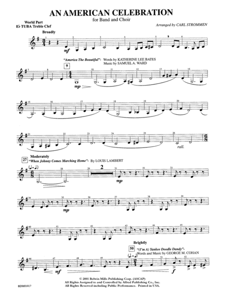 An American Celebration (for Band and Choir): WP E-flat Tuba T.C.