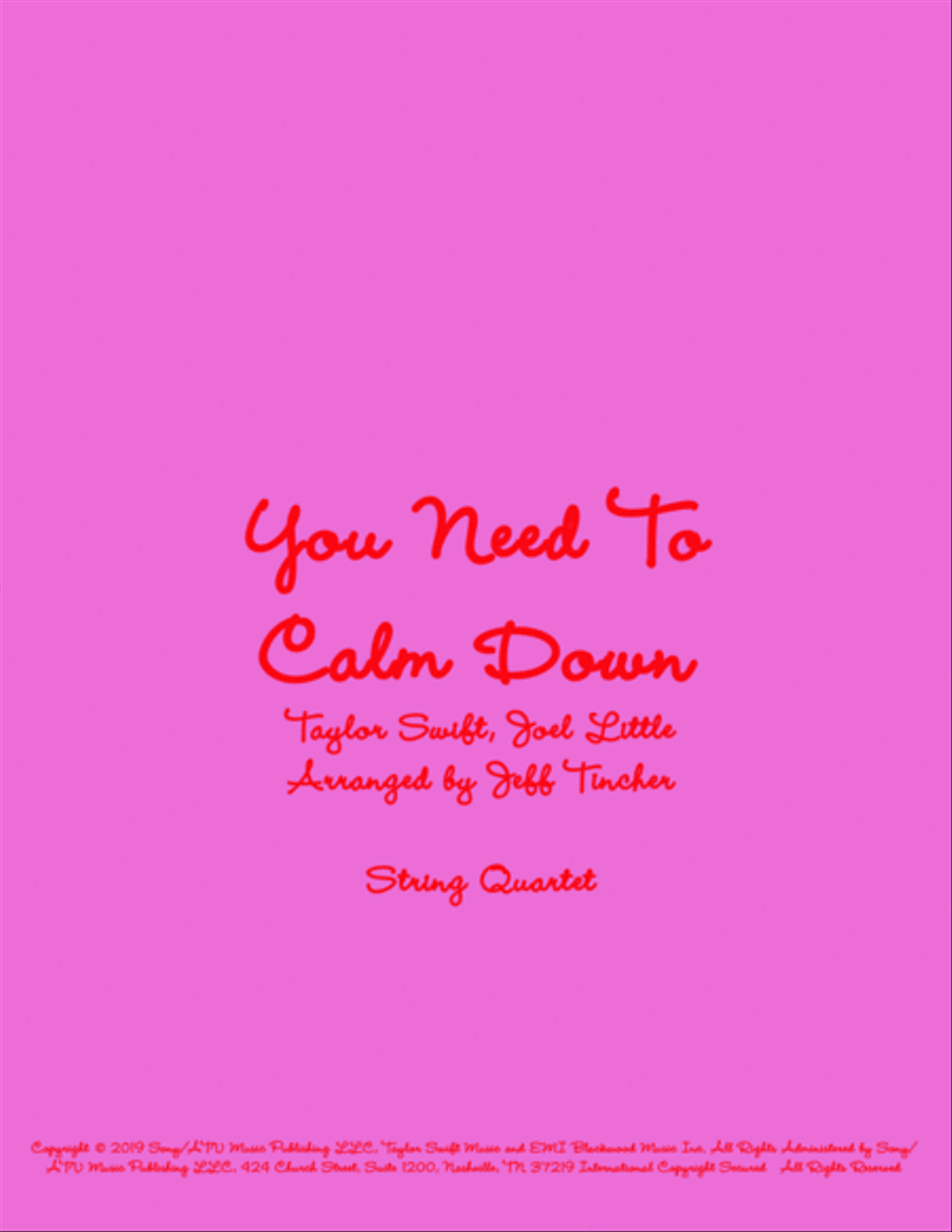 You Need To Calm Down String Quartet scores gallery preview page 1