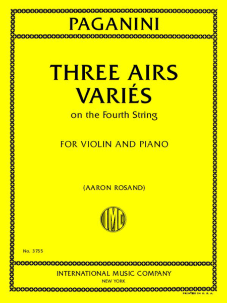 Three Airs Varies On The Fourth String