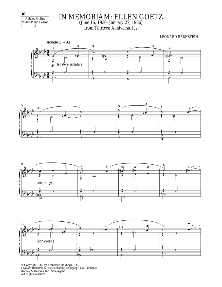 In Memoriam: Ellen Goetz Piano Solo scores gallery preview page 1