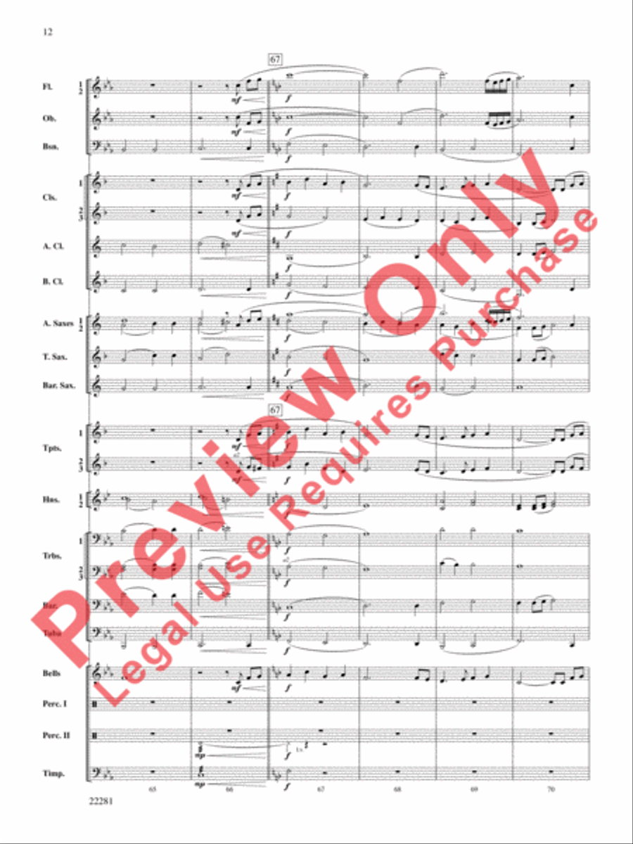 Falcon Lake Overture Concert Band scores gallery preview page 13