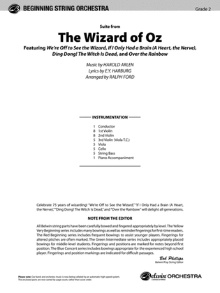 Book cover for The Wizard of Oz, Suite from: Score