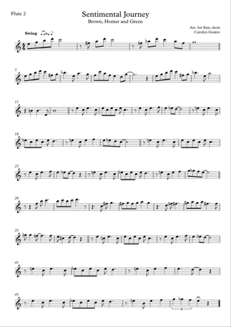Sentimental Journey Flute Choir scores gallery preview page 5