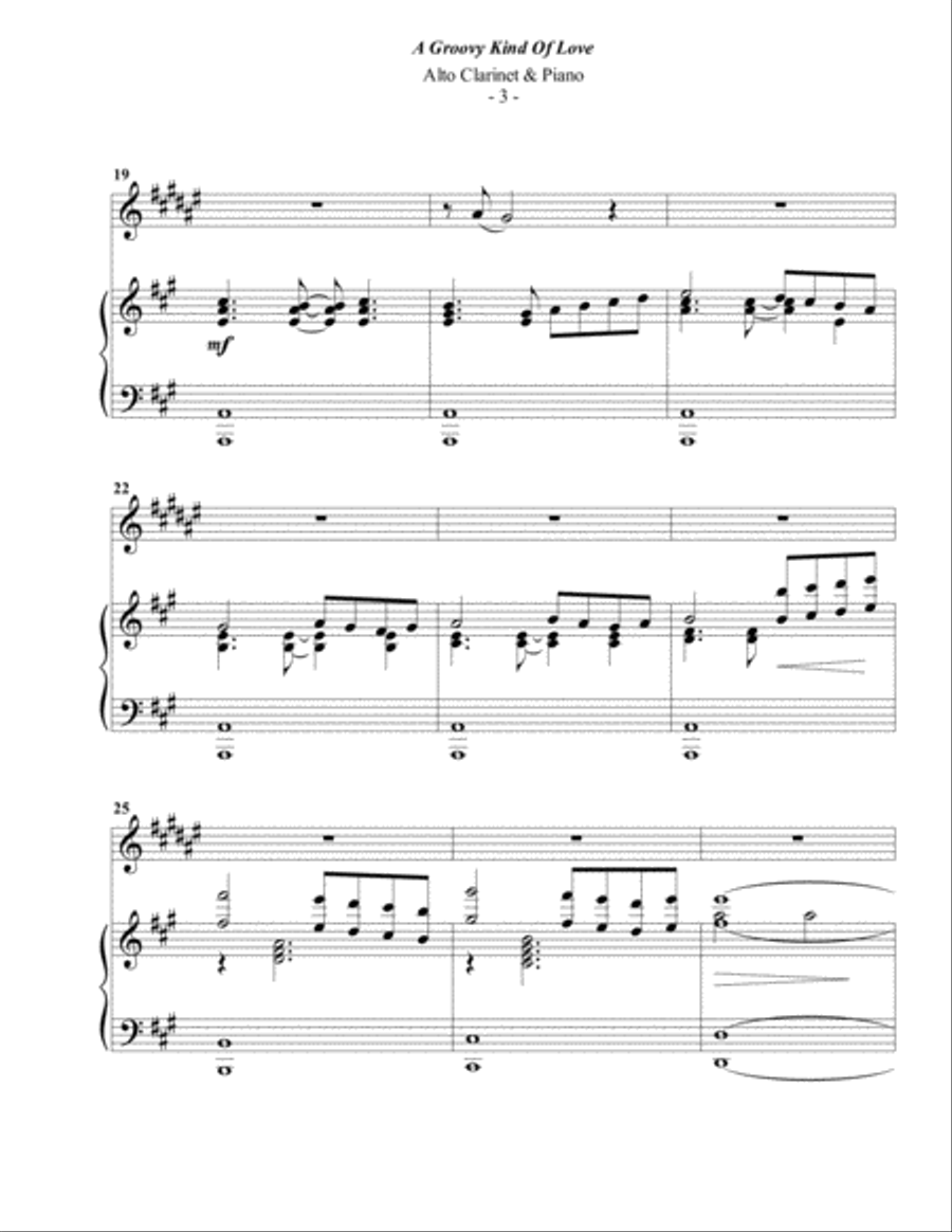A Groovy Kind Of Love E-Flat Clarinet scores gallery preview page 3