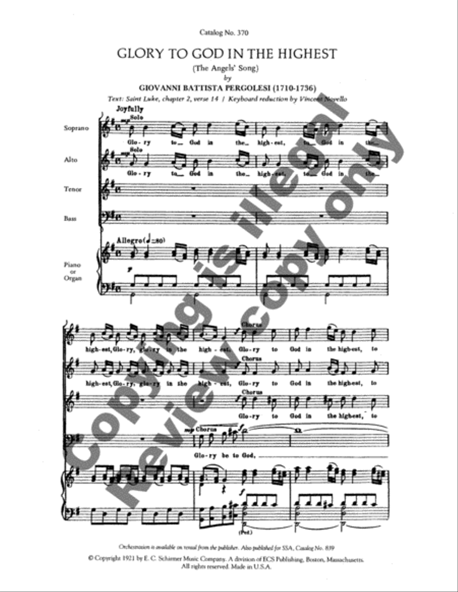 Glory to God in the Highest! 4-Part scores gallery preview page 3