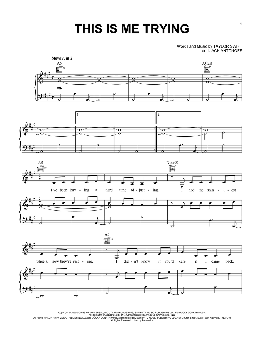 this is me trying Piano, Vocal, Guitar scores gallery preview page 1