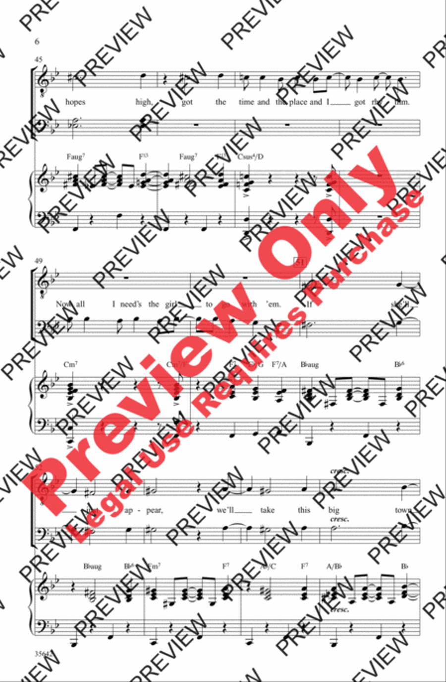 All I Need Is the Girl Men's Choir scores gallery preview page 6