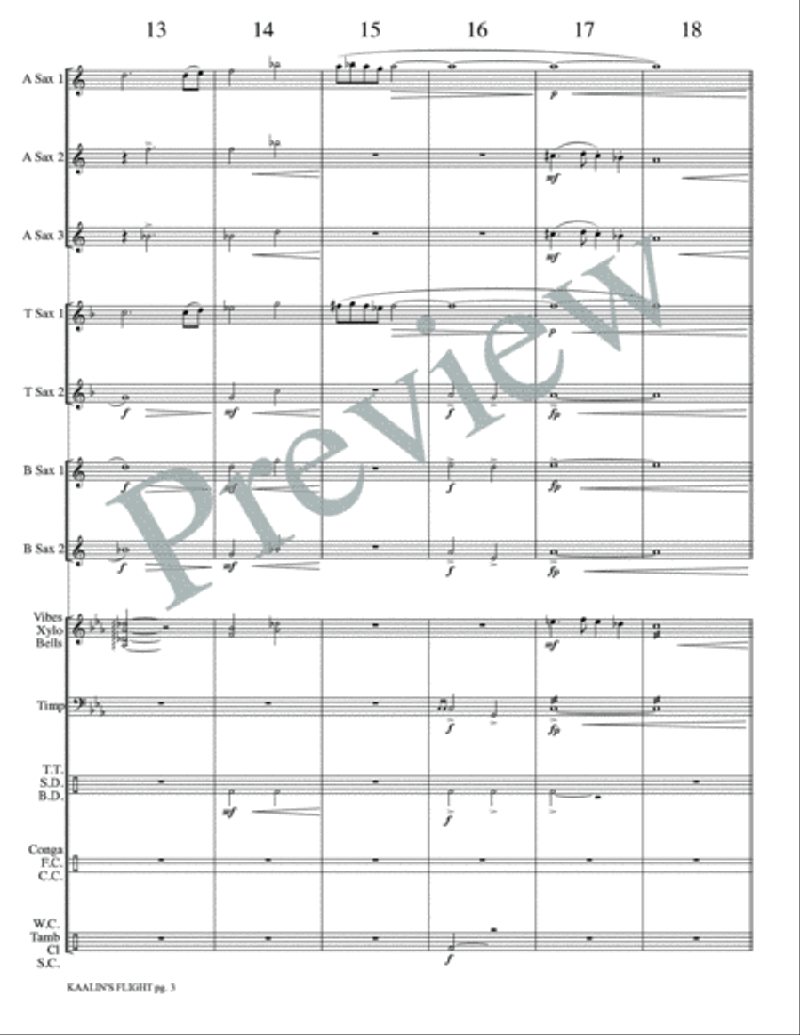 Kaalin's Flight Small Ensemble scores gallery preview page 5