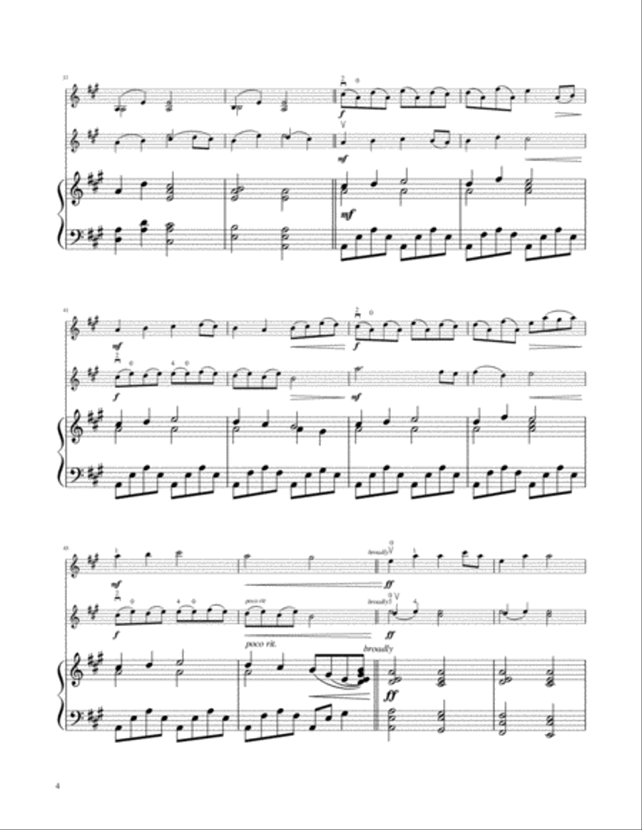 He Is Born, the Divine Christ Child - Violin Duet with Piano Accompaniment String Duet scores gallery preview page 5