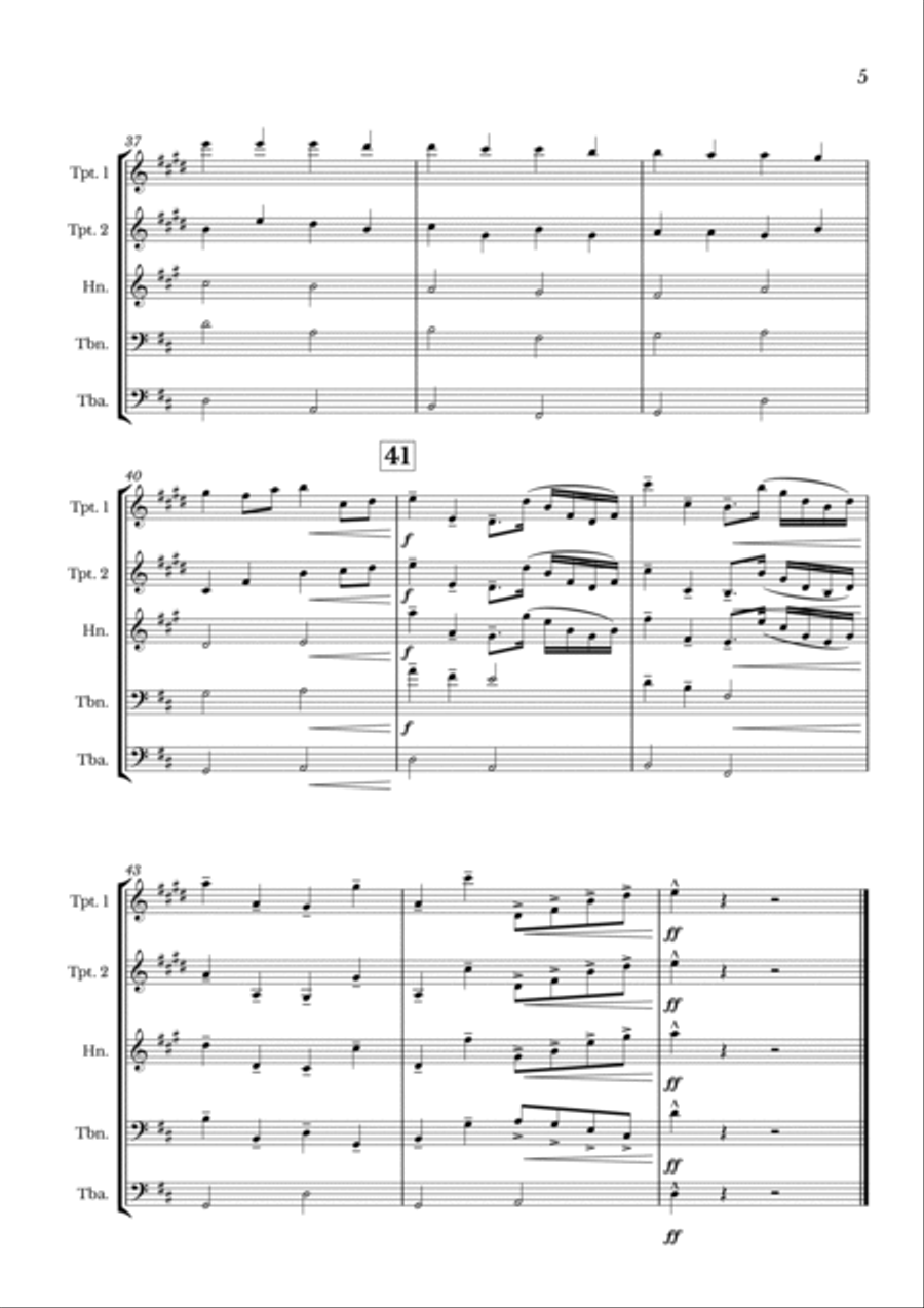 Canon in D for Brass Quintet Brass Quintet scores gallery preview page 5