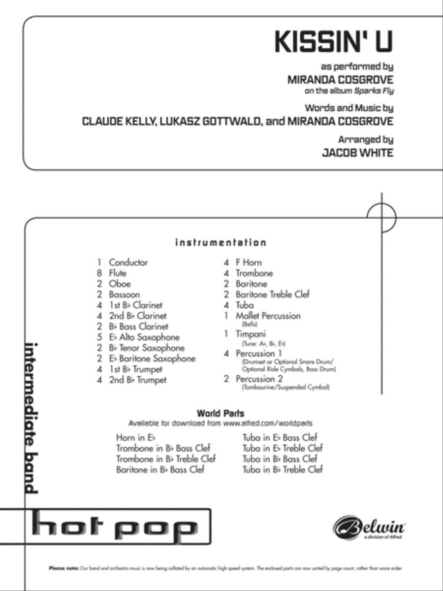 Kissin' U: Score Concert Band scores gallery preview page 1