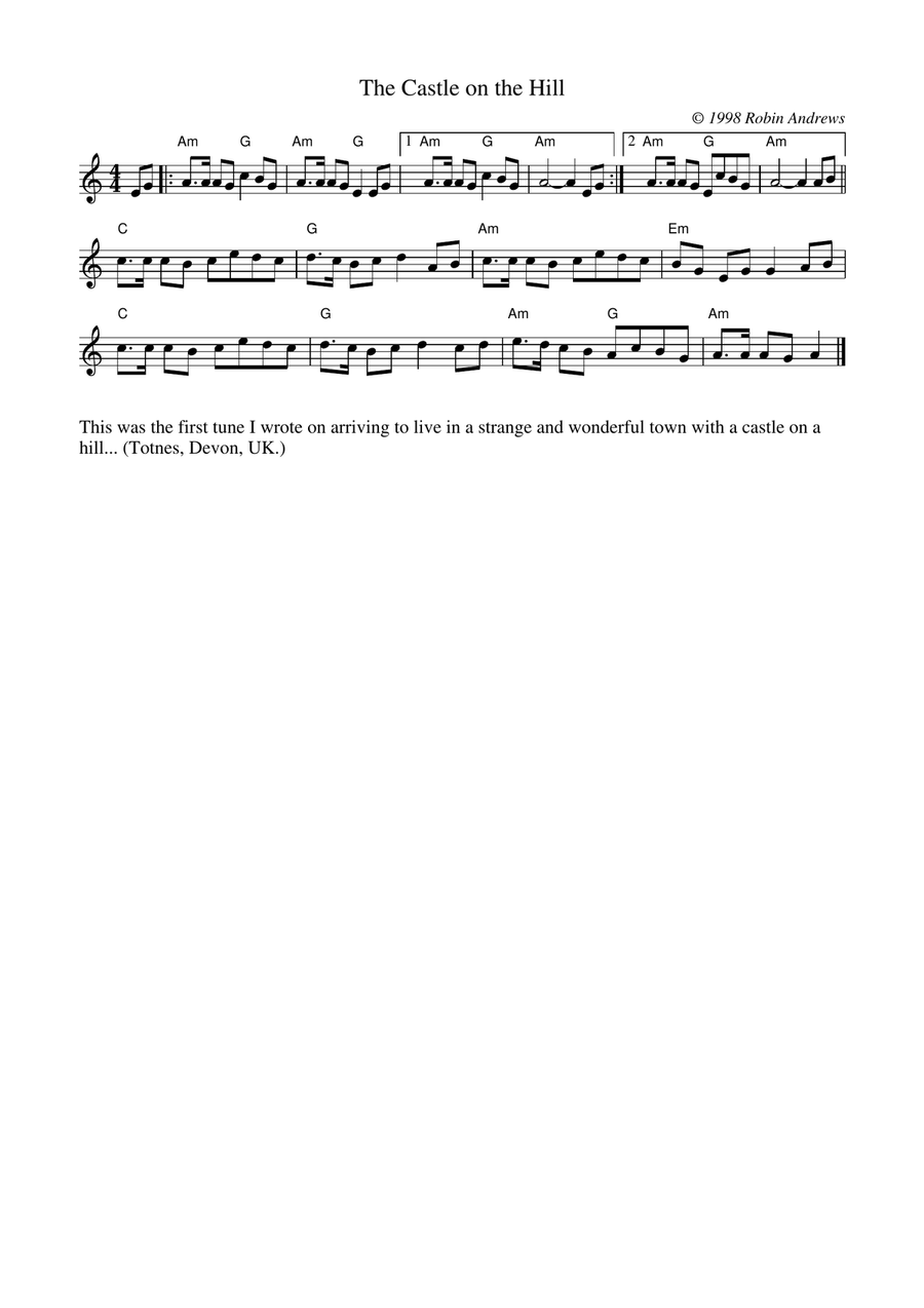 The Castle on the Hill The Castle on the Hill Recorder scores gallery preview page 1