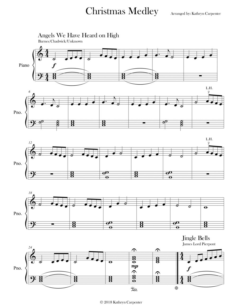 Christmas Medley (Christmas Collection, Easy Piano) Easy Piano scores gallery preview page 1