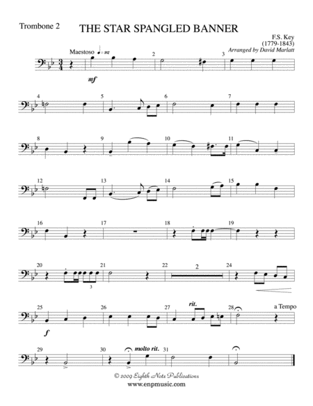 The Star Spangled Banner: 2nd Trombone