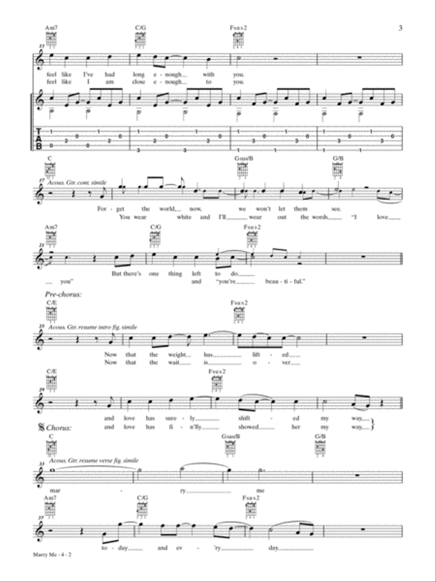 Marry Me Marry Me Guitar Tablature scores gallery preview page 2