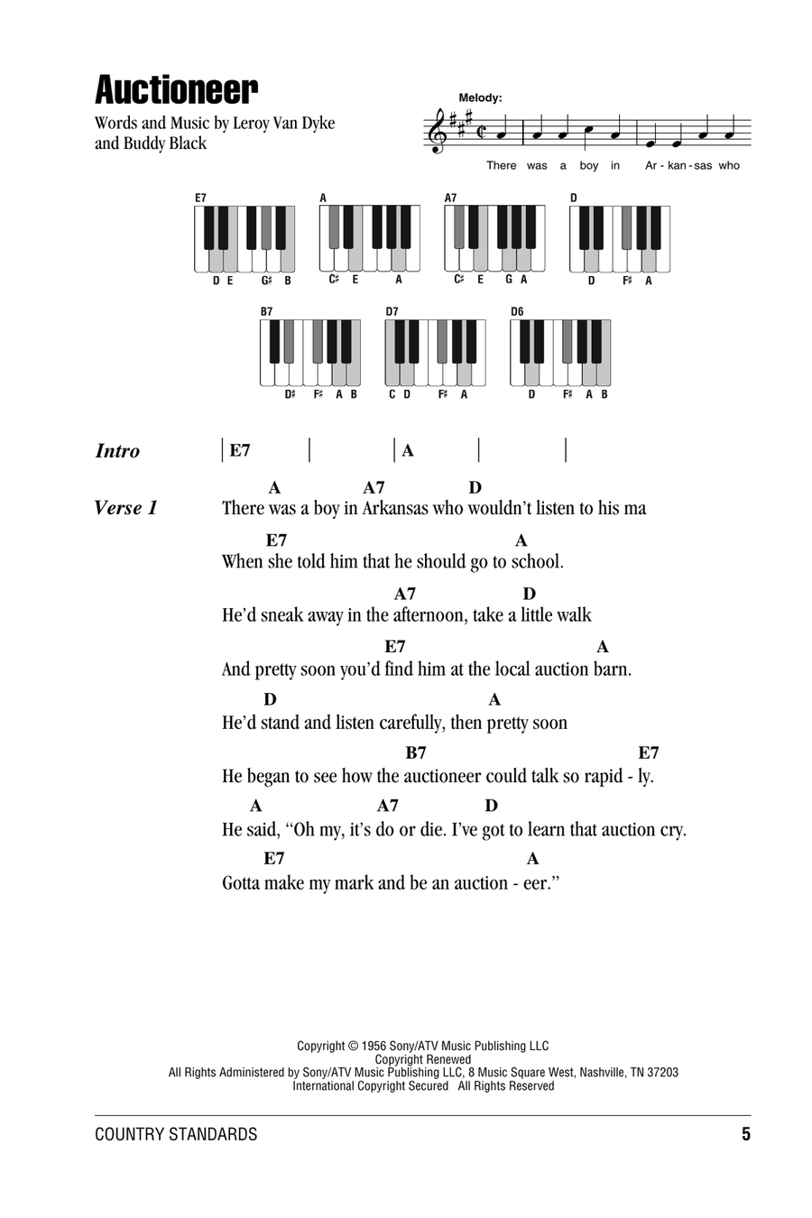 Auctioneer Auctioneer Piano scores gallery preview page 1