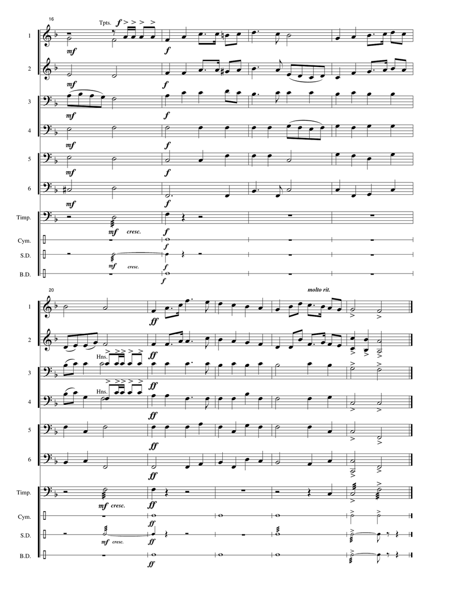 Moldova National Anthem: Limba Noastra Concert Band scores gallery preview page 6