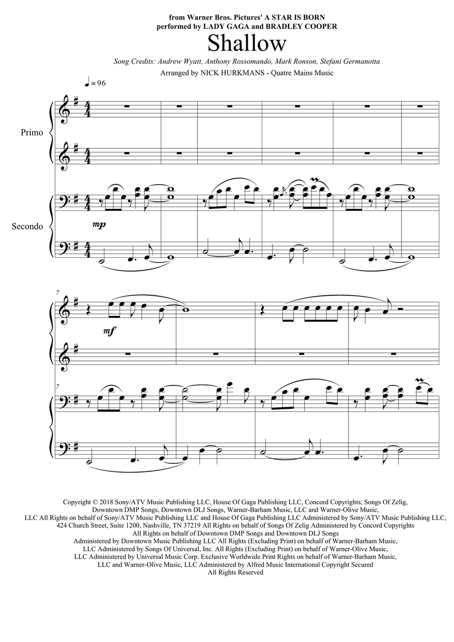 Shallow Piano scores gallery preview page 1