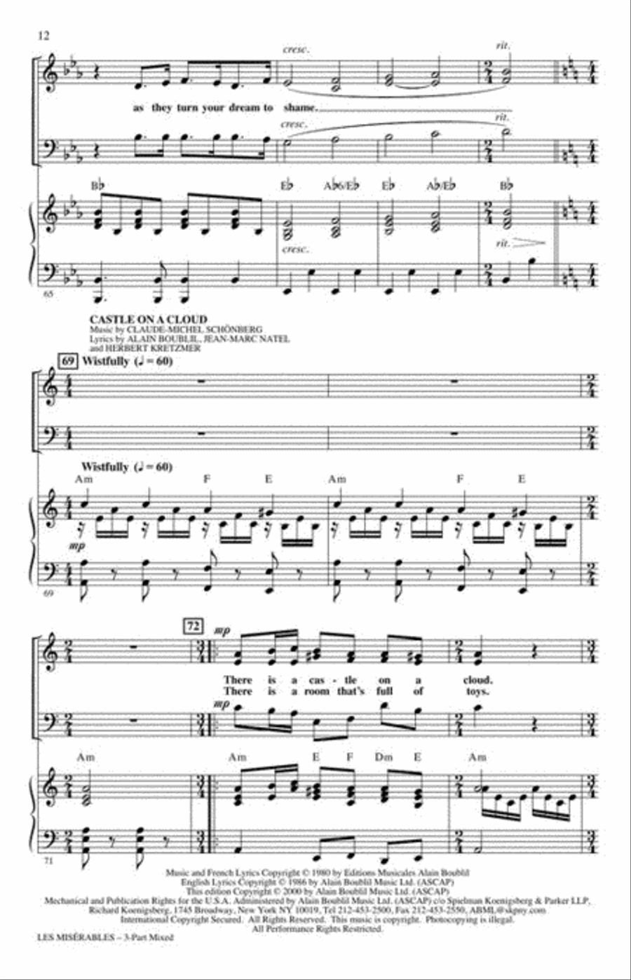 Les Misérables 3-Part scores gallery preview page 5
