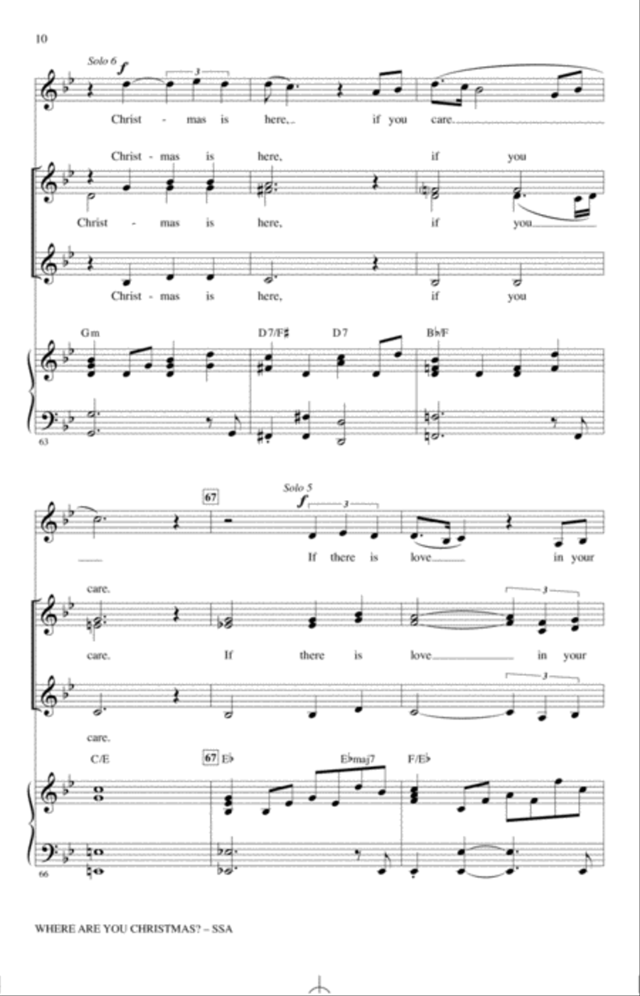 Where Are You Christmas? (from How The Grinch Stole Christmas) (arr. Mark Brymer) SSA scores gallery preview page 9