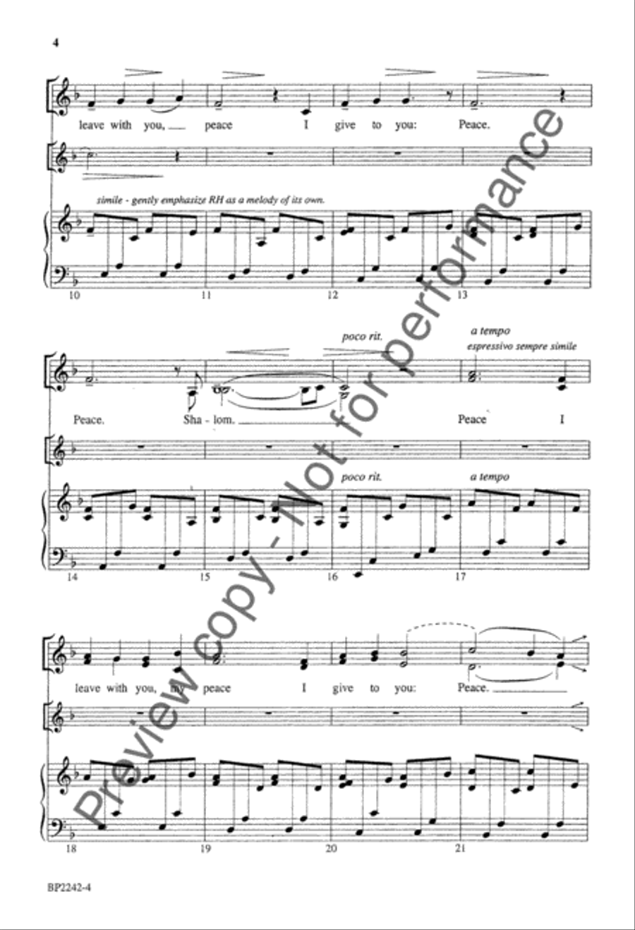 Shalom (SATB) 4-Part scores gallery preview page 5
