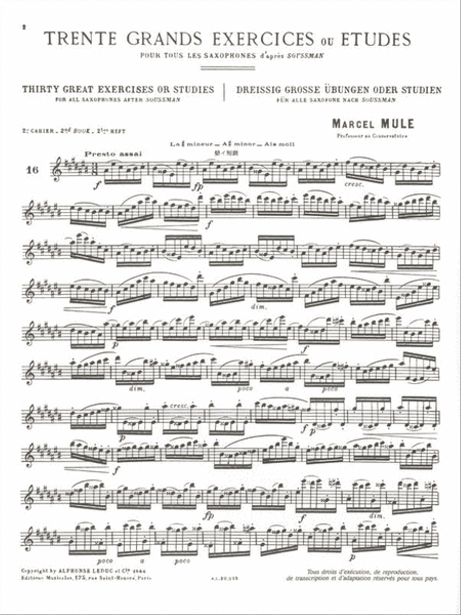Thirty Great Exercises or Studies - Book 2 Saxophone scores gallery preview page 2