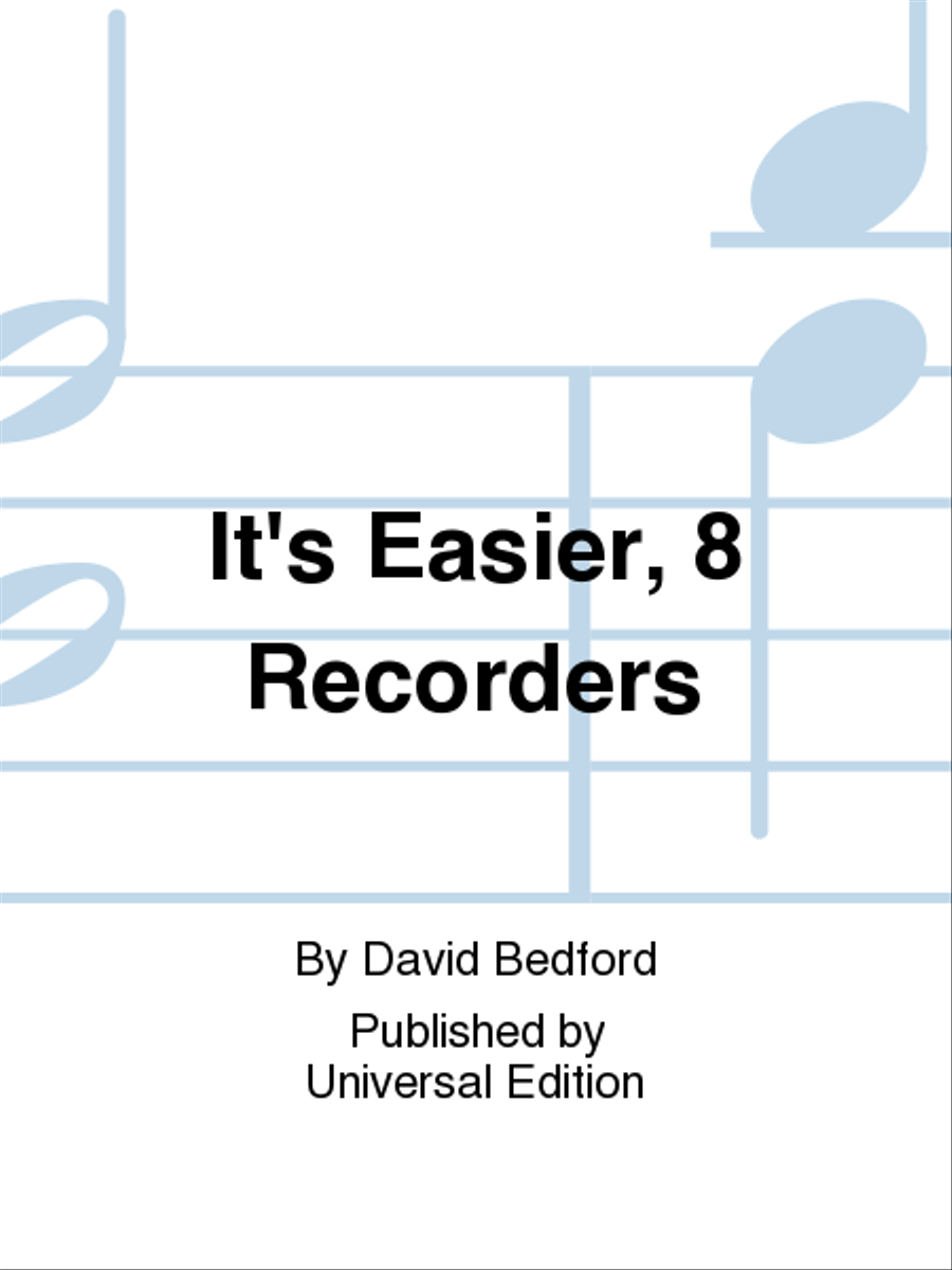 It's Easier, 8 Recorders Recorder scores gallery preview page 1