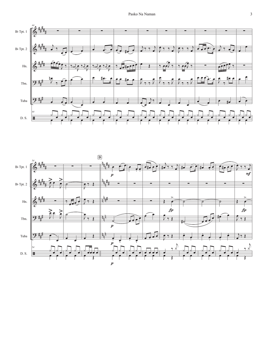 Pasko Na Naman Brass Quintet scores gallery preview page 3