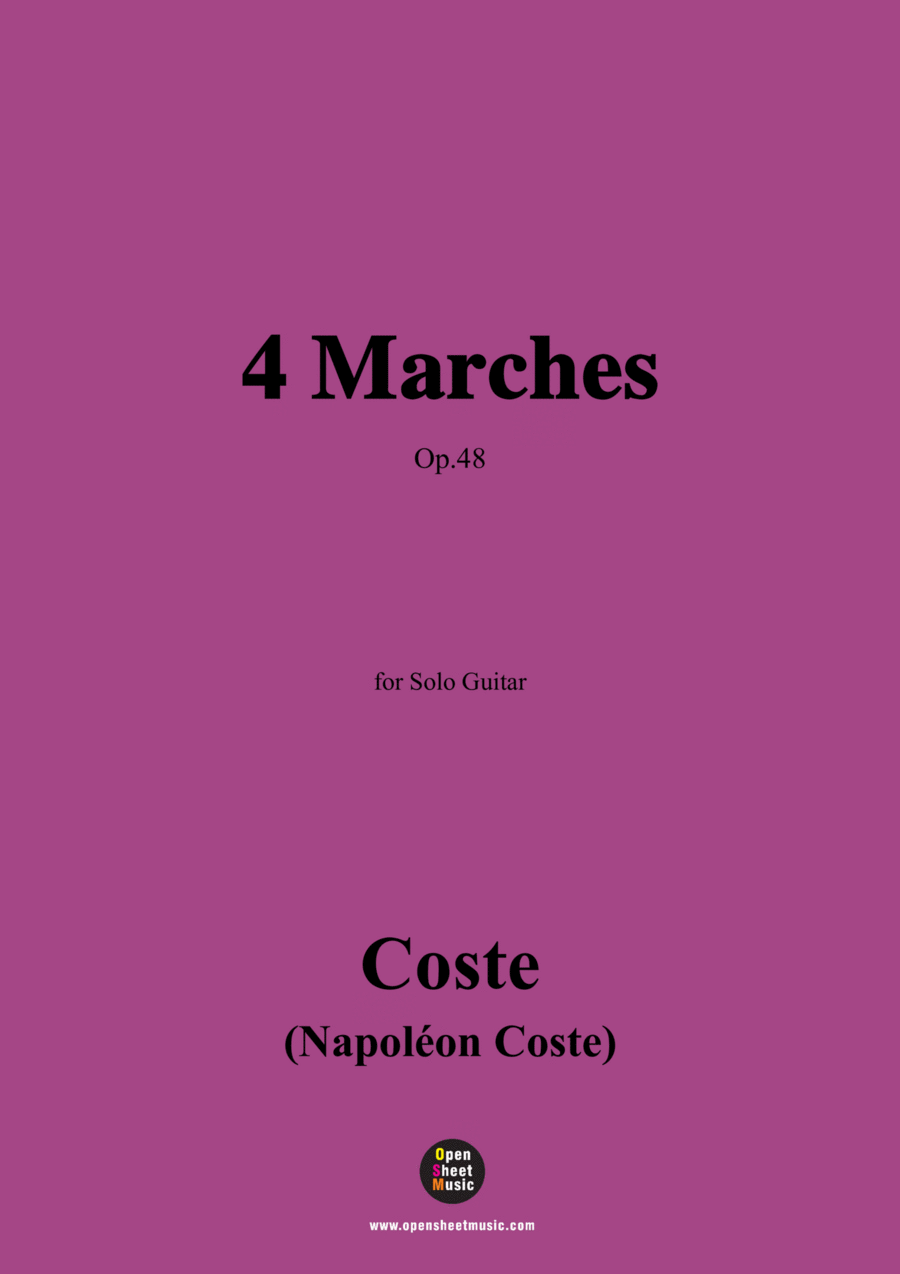 Coste-4 Marches,Opp.48,for Guitar Acoustic Guitar scores gallery preview page 1