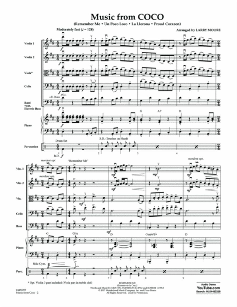 Music from Coco - Conductor Score (Full Score) String Orchestra scores gallery preview page 2