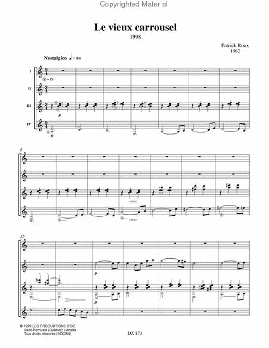Le vieux carrousel Guitar Ensemble scores gallery preview page 2