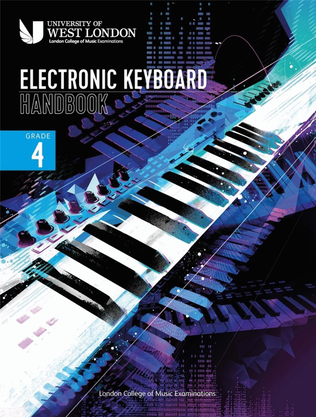 Book cover for LCM Electronic Keyboard Handbook 2021 Grade 4