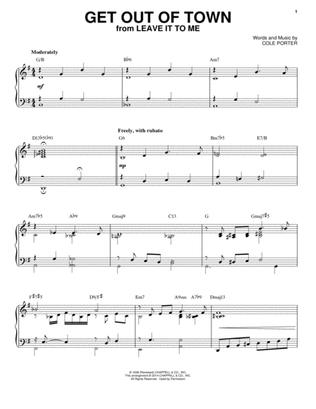 Get Out Of Town [Jazz version] (arr. Brent Edstrom)