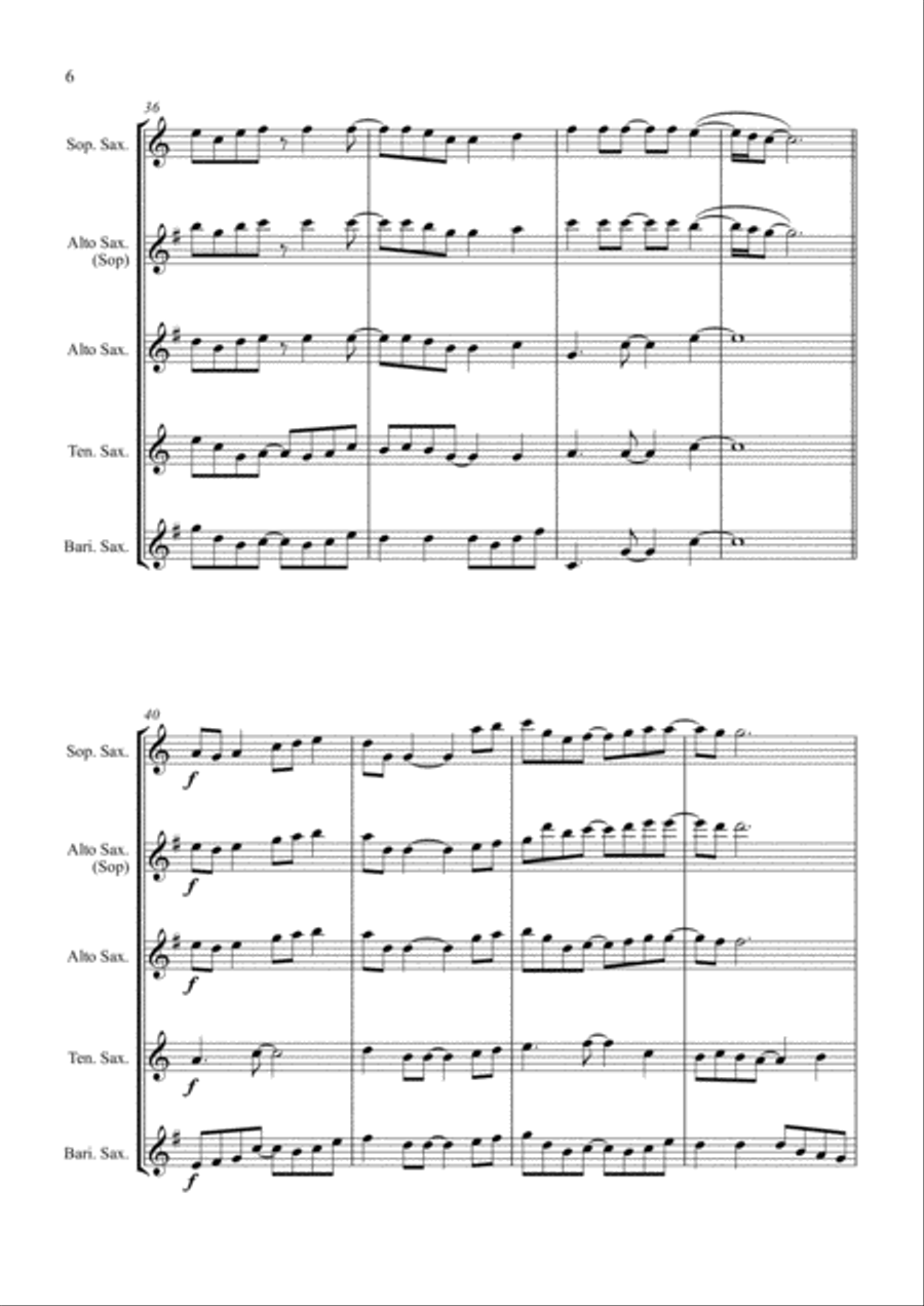 Livin' On A Prayer Livin' On A Prayer Saxophone Quartet scores gallery preview page 6