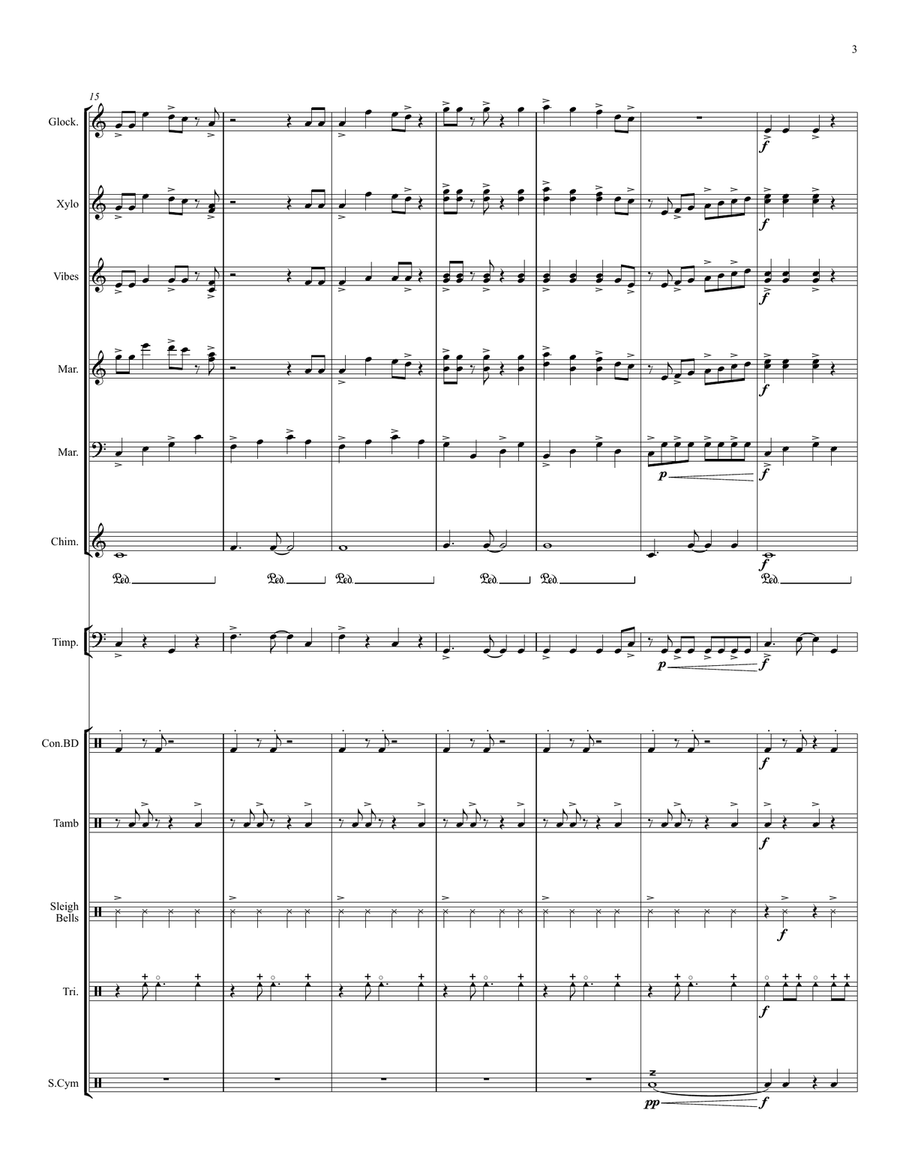 Swingin' Jingle Bells - for Percussion Ensemble Percussion Ensemble scores gallery preview page 4