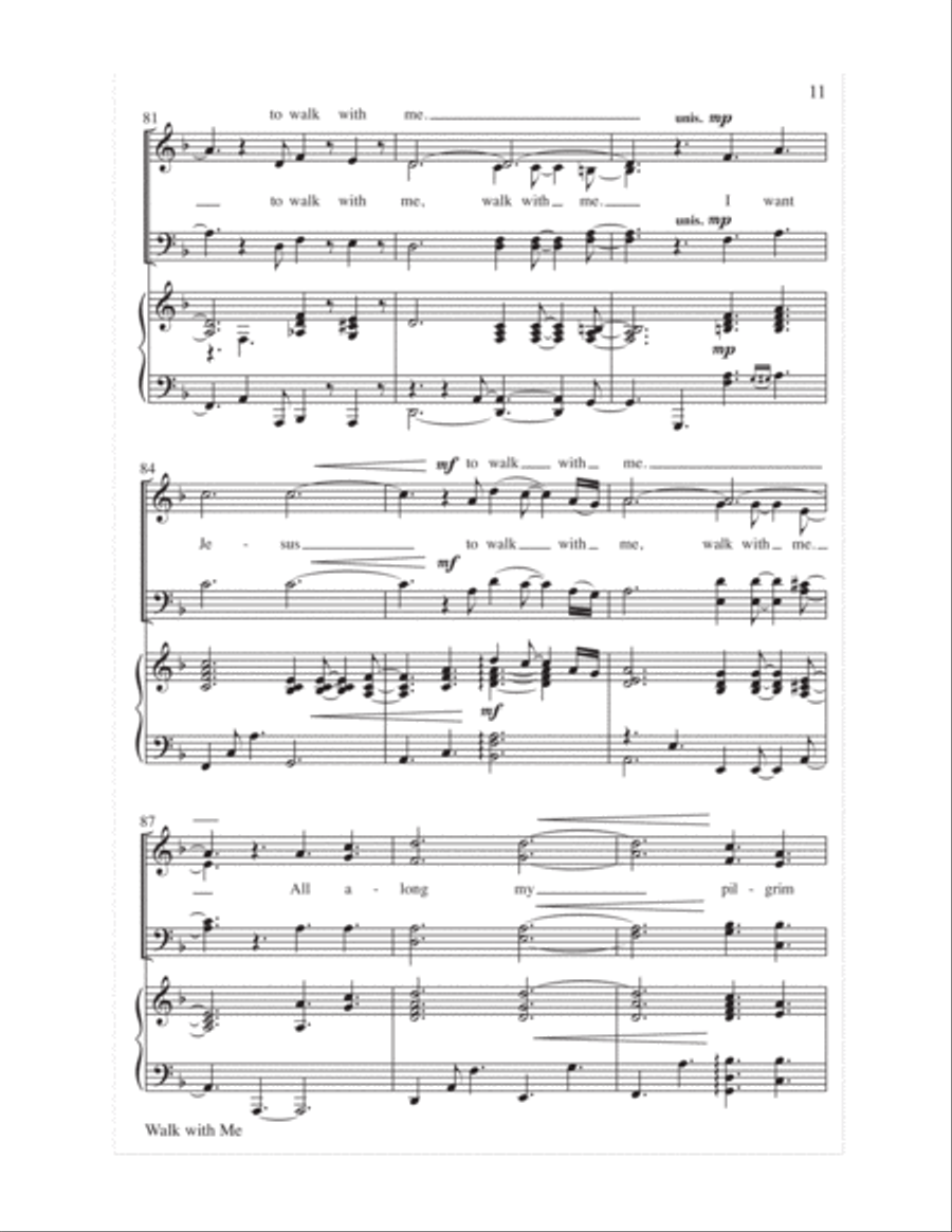 Walk with Me Walk with Me 4-Part scores gallery preview page 11