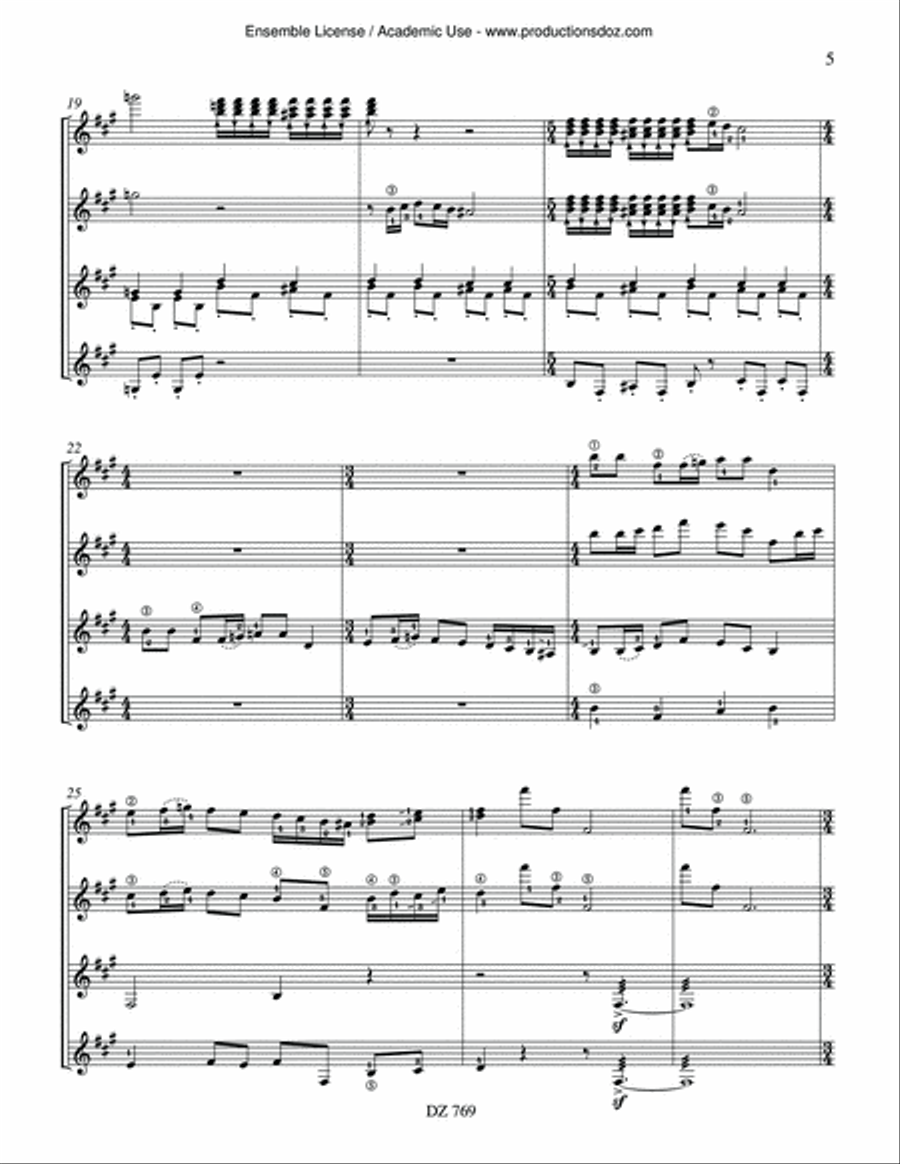 El pez de oro Guitar Ensemble scores gallery preview page 5