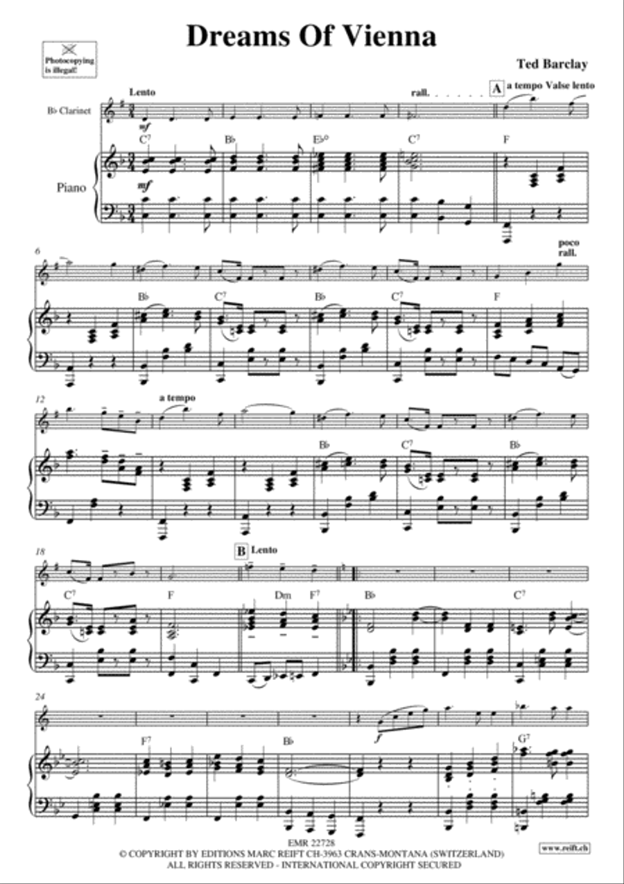 Dreams Of Vienna Dreams Of Vienna Clarinet Solo scores gallery preview page 3
