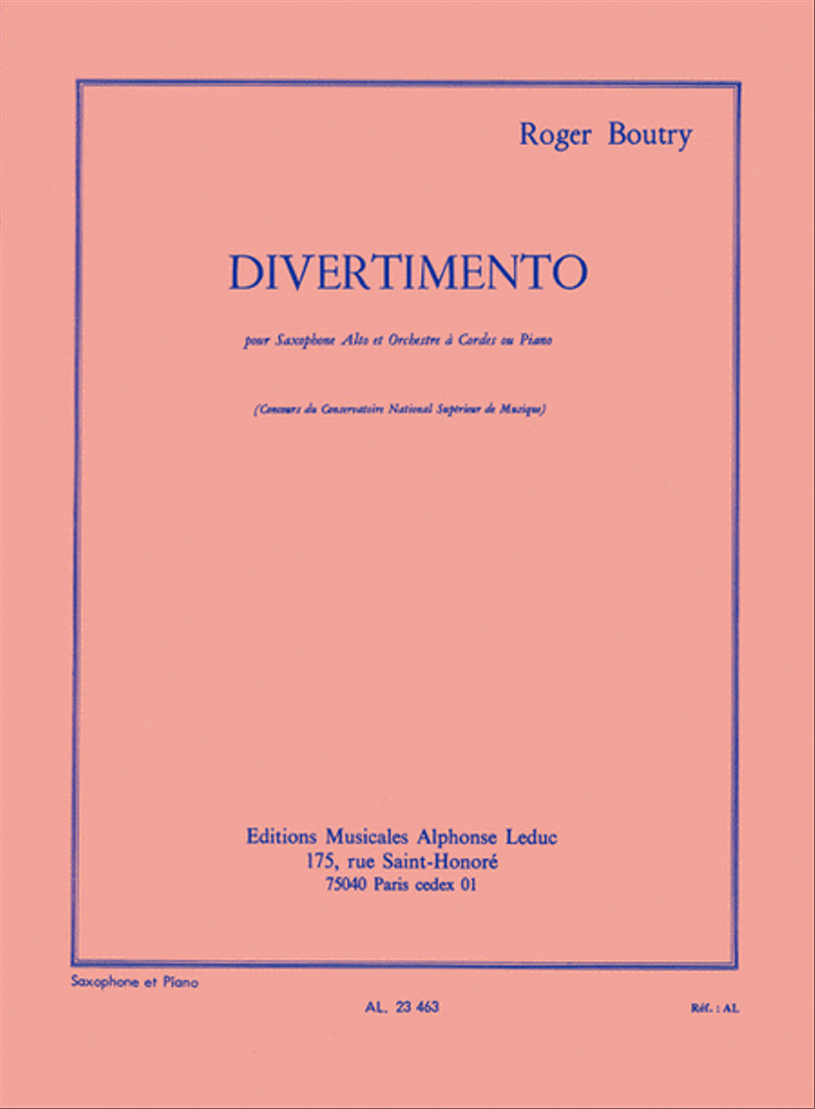Divertimento (alto Saxophone/piano) Alto Saxophone scores gallery preview page 1
