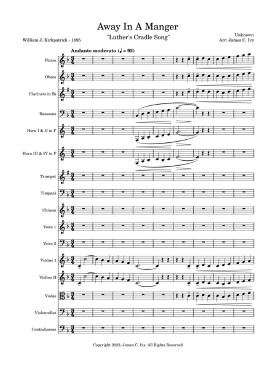 Away In A Manger Chamber Orchestra scores gallery preview page 3