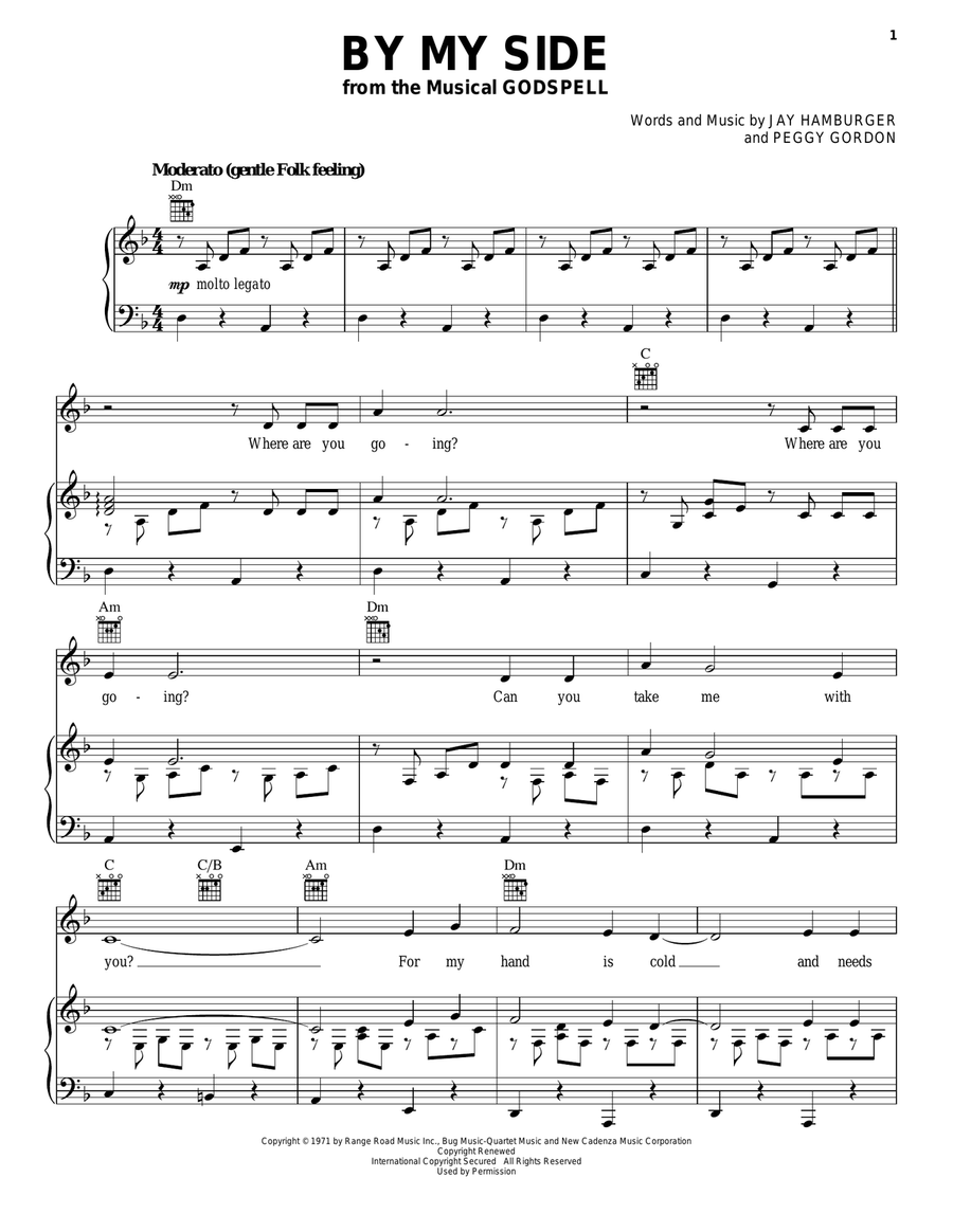By My Side Piano, Vocal, Guitar scores gallery preview page 1