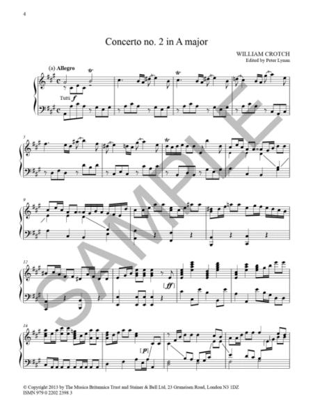 Concerto no. 2 in A major. Solo Organ Part