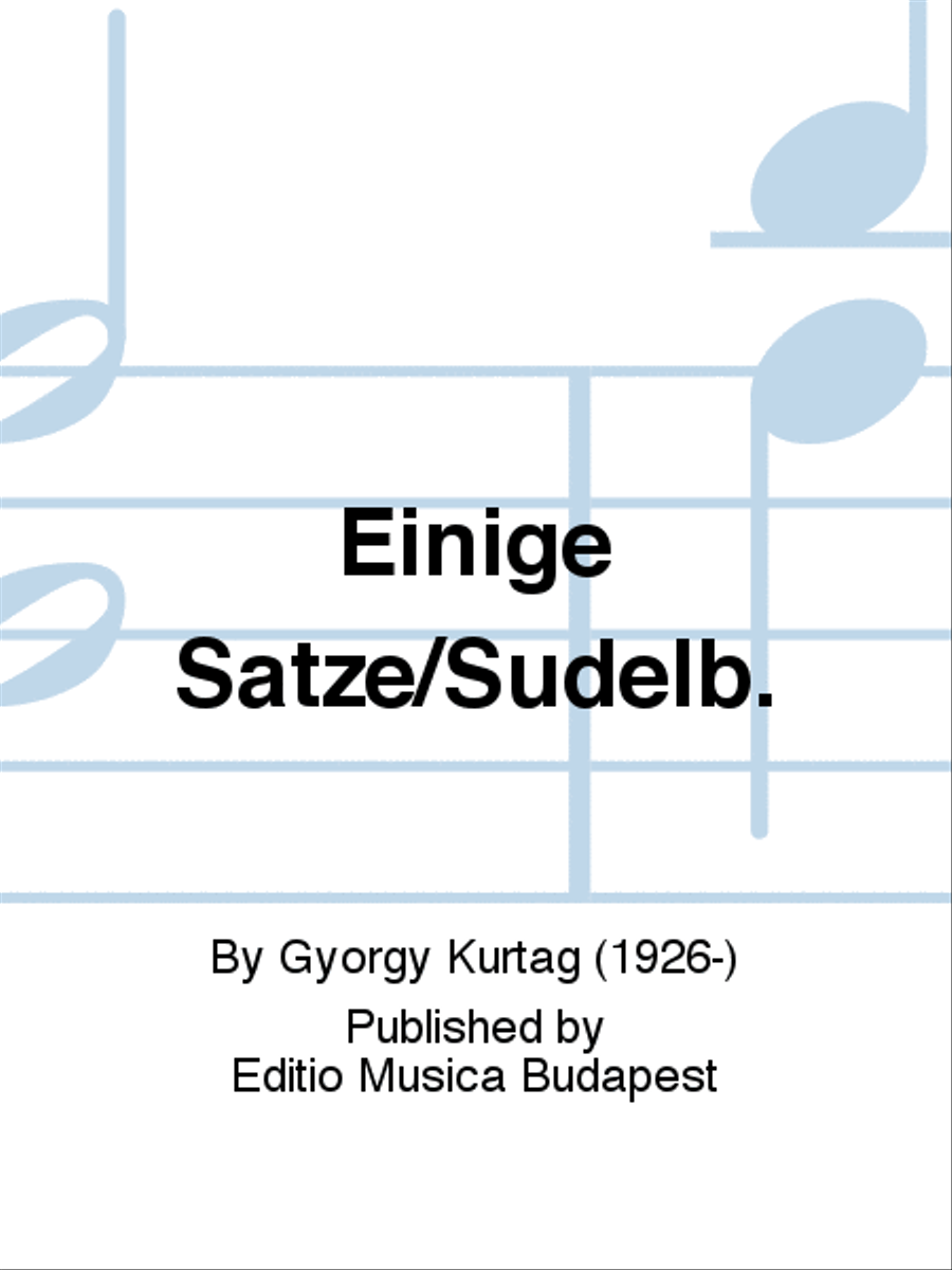 Einige Satze/Sudelb. Einige Satze/Sudelb. School and Community scores gallery preview page 1