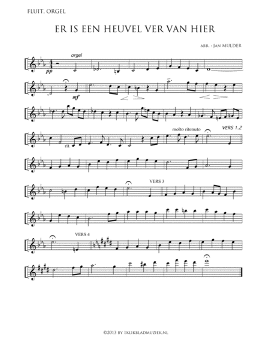 Er Is Een Heuvel Ver Van Hier Flute scores gallery preview page 1