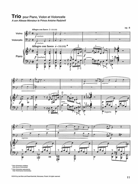 Trio Op. 8 for Piano, Violin and Cello